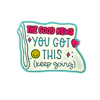 Silicone Focal Beads Keep Going Motivational Text Card Shape 20pcs 10
