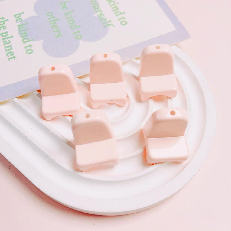 Small Chair Acrylic Beads 20x25mm Colorful Glossy 10pcs 4