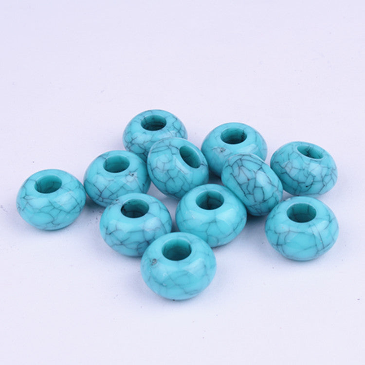 Acrylic Flat Spacer Beads 15x9mm Imitation Turquoise 50pcs 5
