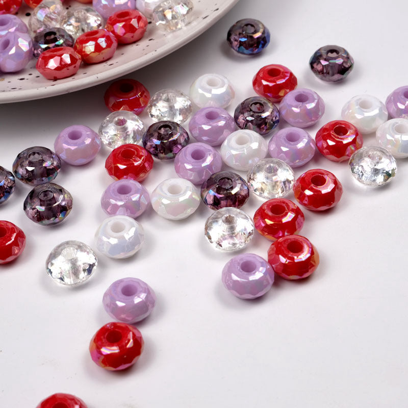 Acrylic UFO Spacer Beads 14mm Glossy Faceted Plating 100pcs