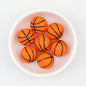 15mm Silicone Beads Sports Ball Printed Soccer Football Volleyball 10pcs - 15mm basketball beads