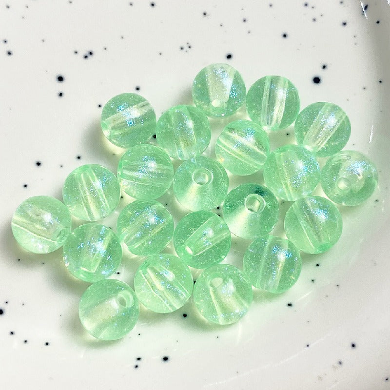 Colored Round Acrylic Beads 8mm Pastel Glossy Shimmer 100pcs 9