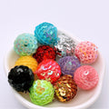 Glitter Bubblegum Beads 16-20mm Fish Scale Sequin Cluster 50pcs 2