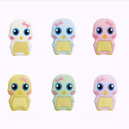 Silicone Focal Beads Little Duck Bowknot Big Eyes Pastel Colors 20pcs