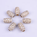 Small Flower Pattern Barrel Acrylic Beads 20mm Plastic Dreadlock 100pcs 3