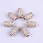 Small Flower Pattern Barrel Acrylic Beads 20mm Plastic Dreadlock 100pcs 3