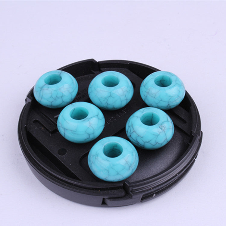 Acrylic Flat Spacer Beads 15x9mm Imitation Turquoise 50pcs 2