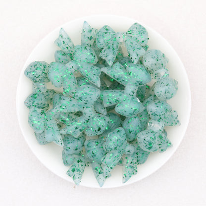 Sparkling Bow Shaped Silicone Focal Beads Glitter Effect 20pcs 10
