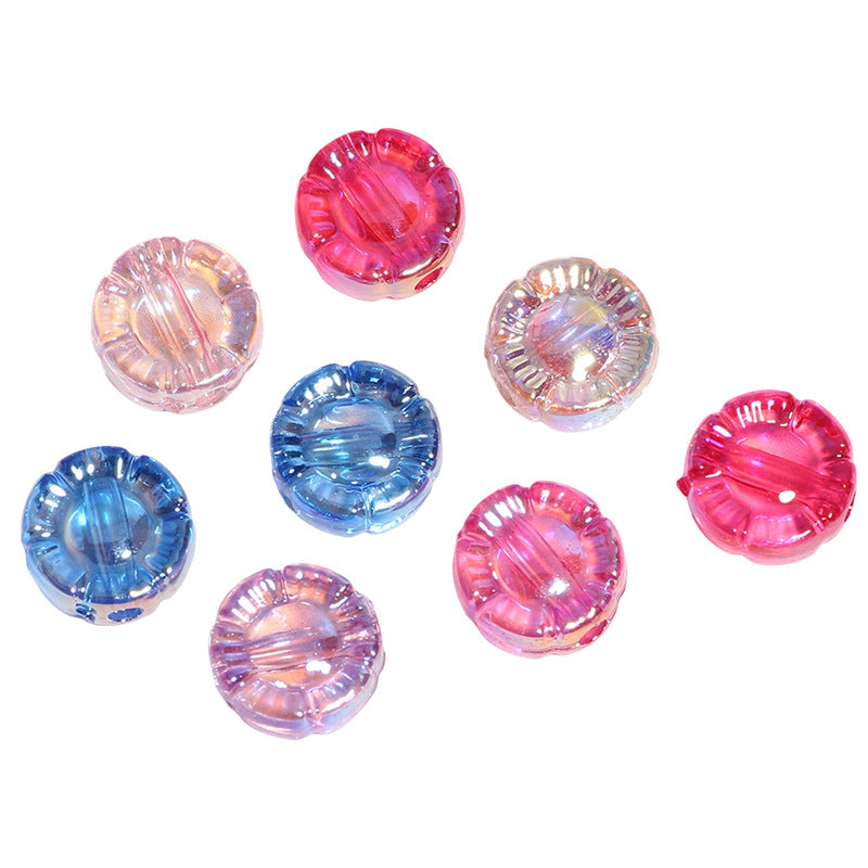 Translucent Colorful Flower Round Acrylic Beads 10mm 40pcs 5