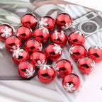 Christmas Printed Round Acrylic Beads 16mm Gold Pumpkin Design 3