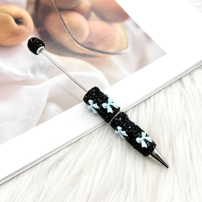 Beadable Pen with Rhinestone Bow Decoration 23