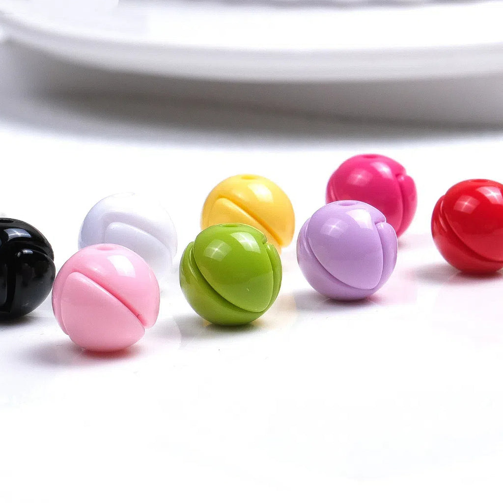 Solid Color Snap-fit Half Sphere Acrylic Beads 12mm Glossy 100pcs 2