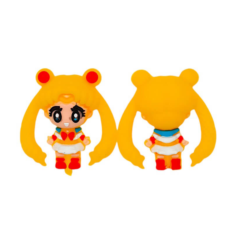 Silicone 3D Focal Beads Sailor Moon Chibi Front Back View
