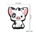 Silicone Focal Beads Small Cow Black and White Spotted Design 20pcs