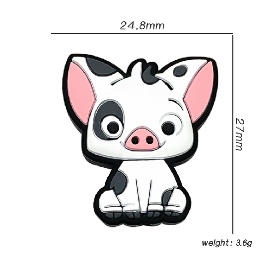 Silicone Focal Beads Small Cow Black and White Spotted Design 20pcs