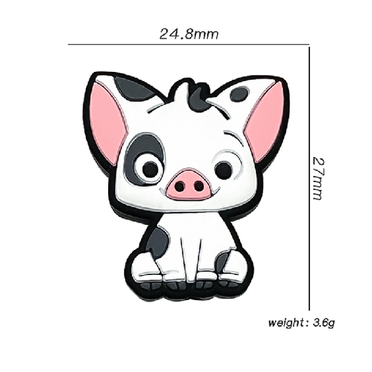 Silicone Focal Beads Small Cow Black and White Spotted Design 20pcs