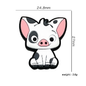 Silicone Focal Beads Small Cow Black and White Spotted Design 20pcs