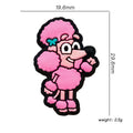 Silicone Focal Beads Pink Curly Dog Winking Poodle Teal Bow 20pcs