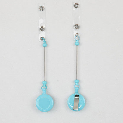 Beadable Badge Reels Retractable ID Keychain Clip - Sky blue