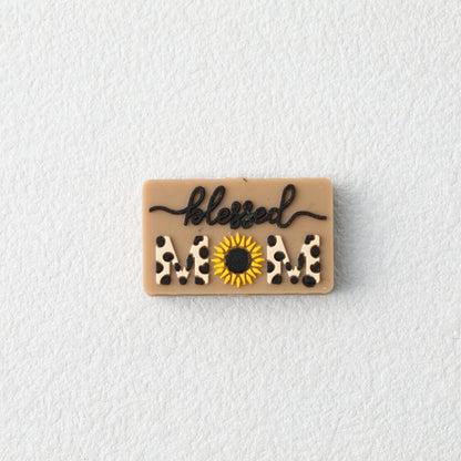 Mother Silicone Focal Beads Leopard Daisy Design 20pcs 2