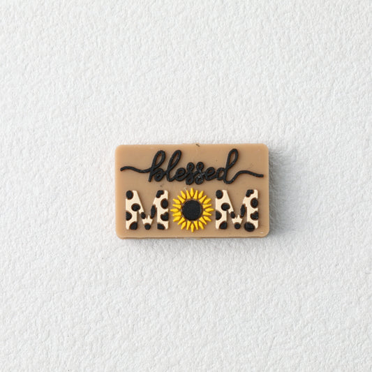 Mother Silicone Focal Beads Leopard Daisy Design 20pcs 2