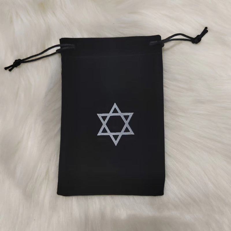 Tarot Card Velvet Drawstring Bags Celestial Esoteric Design 5pcs 18x11.5cm 11