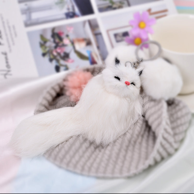 Fashion Plush Fox Keychain Soft Tail Wild Animal Charm 8