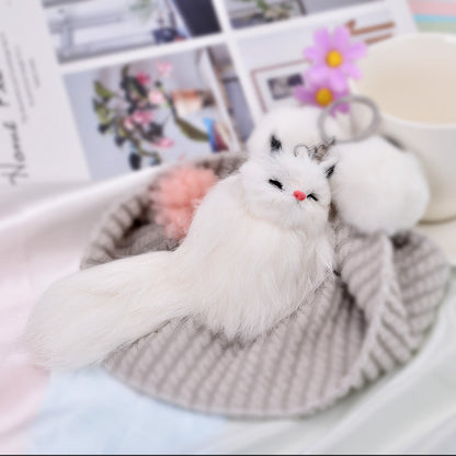 Fashion Plush Fox Keychain Soft Tail Wild Animal Charm 8