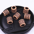 Clover Pattern Acrylic Beads 9mm Large Hole Rustic Wood Look 200pcs 3