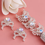 Alloy Crystal Bow Knot Heart Shape Beads 23mm 5pcs 6