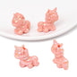 Painted Unicorn Acrylic Beads 25x26mm Pastel Iridescent Shine 4pcs 13
