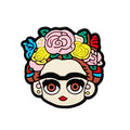 Silicone Focal Beads Frida Kahlo Floral Crown Bold Outlines 20pcs