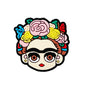 Silicone Focal Beads Frida Kahlo Floral Crown Bold Outlines 20pcs