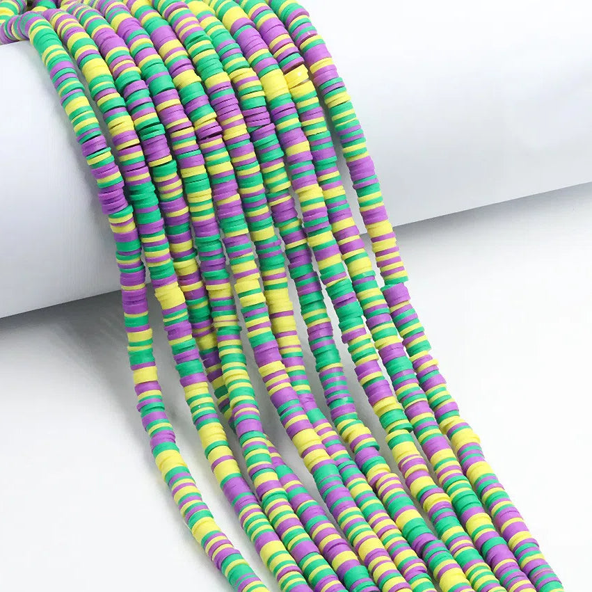 Flat Clay Beads 6mm Colorful Mixed Polymer Spacer 10strands 14