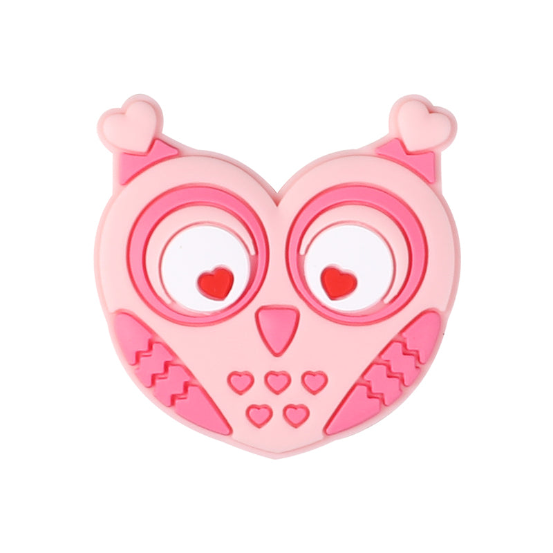 Silicone Focal Beads Valentine Day Heart Shaped Bee Owl Fox Sloth Kitten 20pcs 12