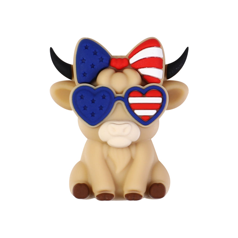 Silicone 3D USA Independence Day Focal Beads Patriotic Symbols 20pcs 13