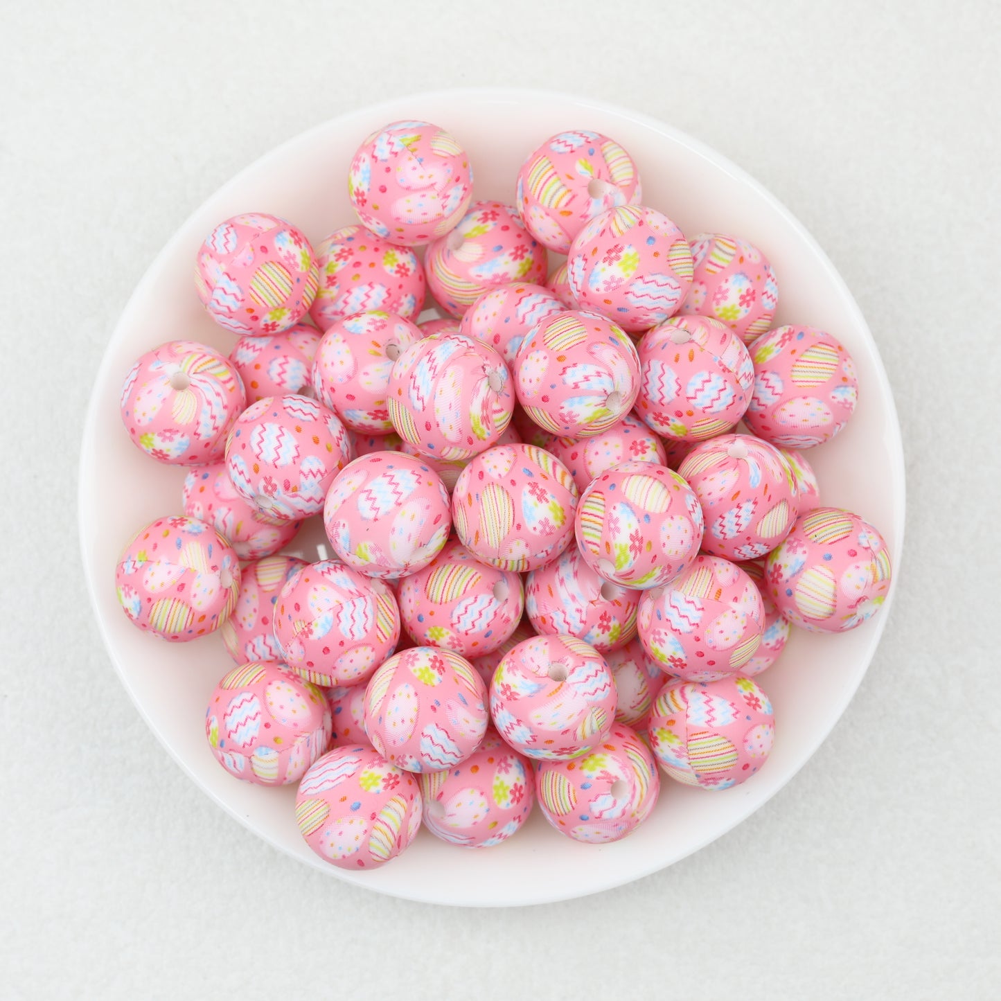 Easter Pattern 15mm Silicone Beads Printed Design 50pcs 5