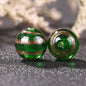 Vintage Gilded Striped Lampwork Glass Beads 8mm 10mm 12mm 1pc 12