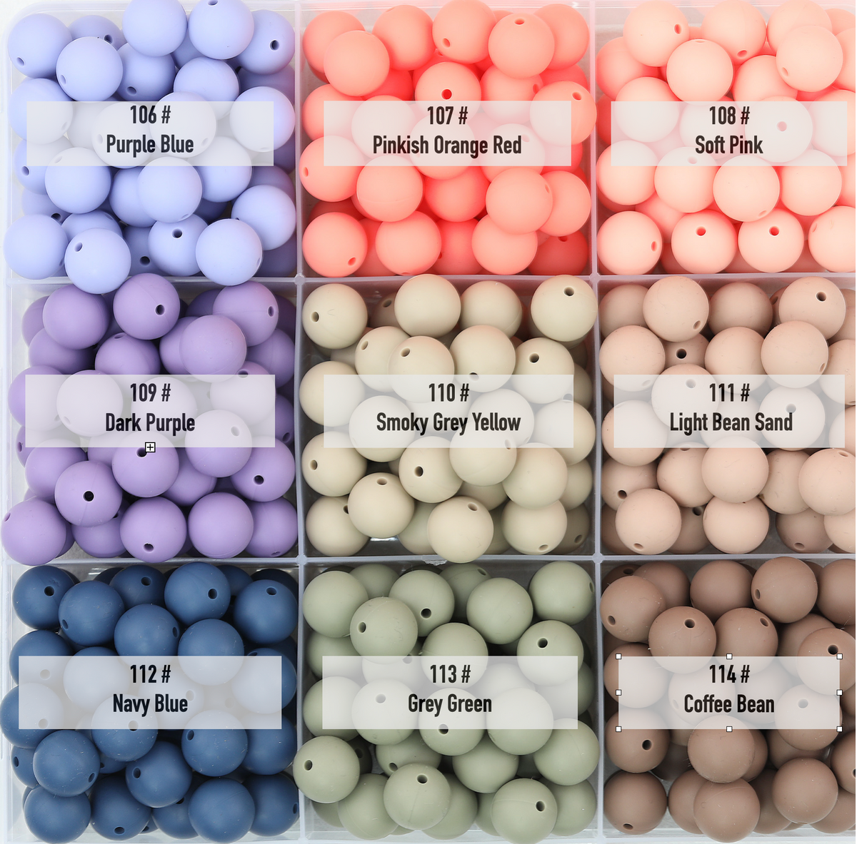 50pcs 15mm Solid Color Round Silicone Beads-32 Colors（97-123） 4
