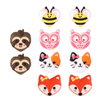 Silicone Focal Beads Valentine Day Heart Shaped Bee Owl Fox Sloth Kitten 20pcs 9