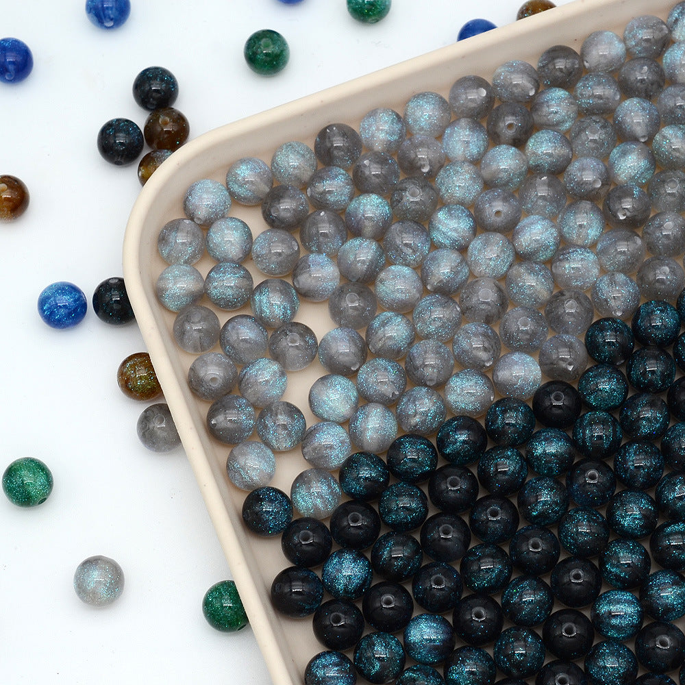 Mystic Galaxy Round Resin Beads 8mm and 10mm with Hole 100pcs 2