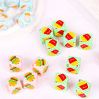 Burger Fries Printed Acrylic Square Beads 14mm Diagonal Hole 10pcs 2