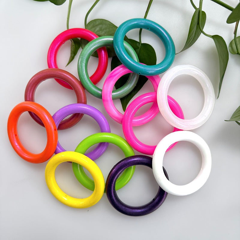 65mm Silicone Beads Round Rings Color-Shifting Finish