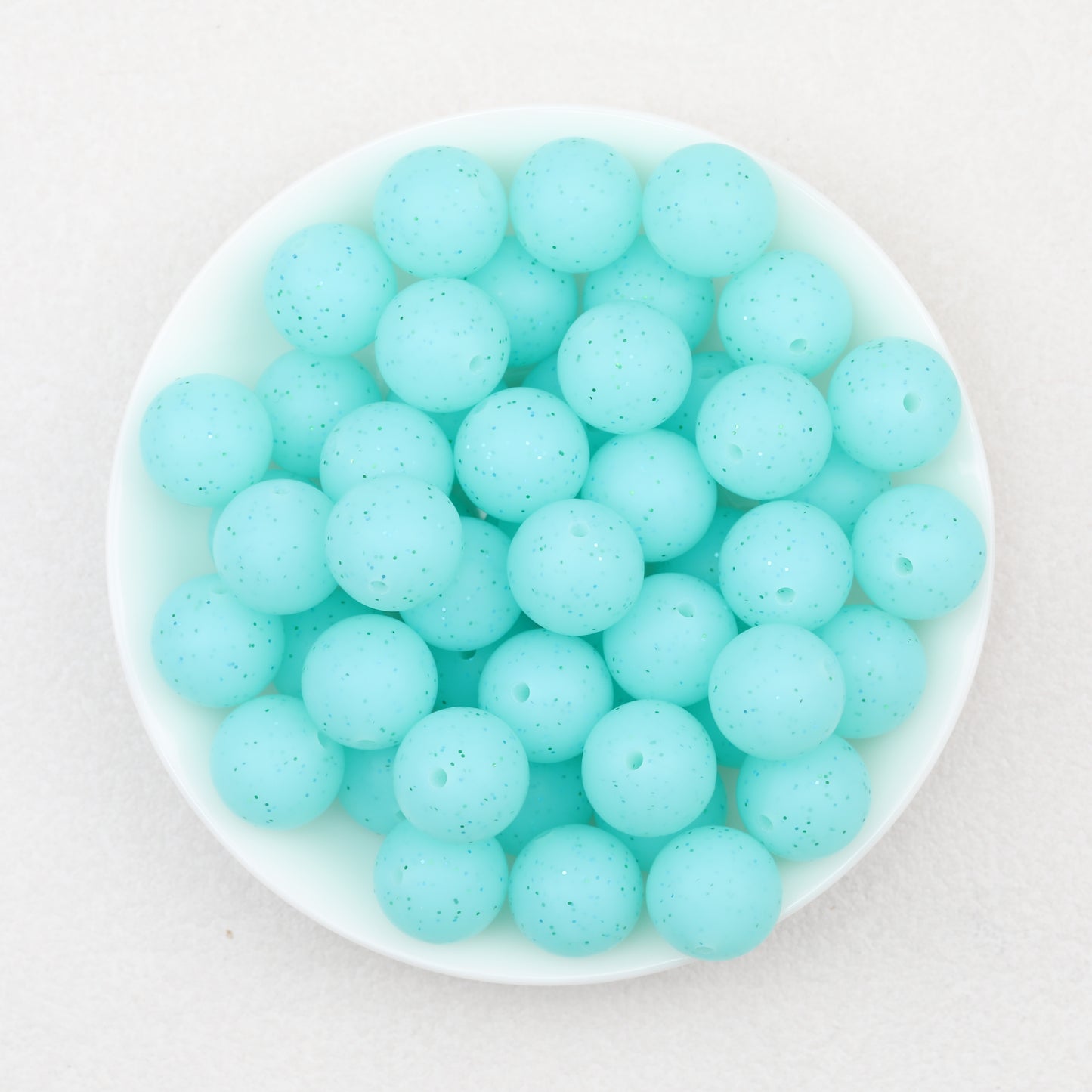 15mm Glitter Silicone Round Beads with 2.5mm Hole 50pcs 7
