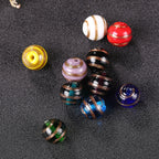 Vintage Gilded Striped Lampwork Glass Beads 8mm 10mm 12mm 1pc 4