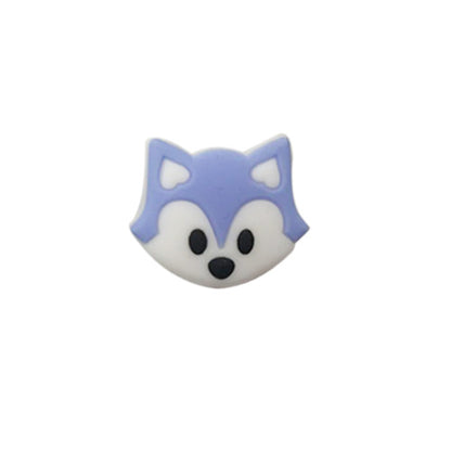 Silicone Focal Beads Fox Face Pastel Colors 20pcs 8