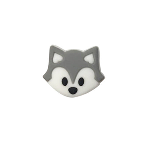 Silicone Focal Beads Fox Face Pastel Colors 20pcs 7