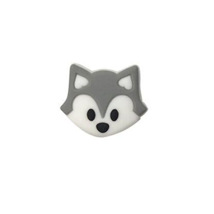 Silicone Focal Beads Fox Face Pastel Colors 20pcs 7