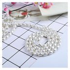 Oval Pearl Glass Beads 4mm 6mm 8mm Cream Pale Mint Smooth Finish 3