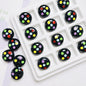 Palette Flat Acrylic Beads 16mm Glossy Raised Dot Design 10pcs 12